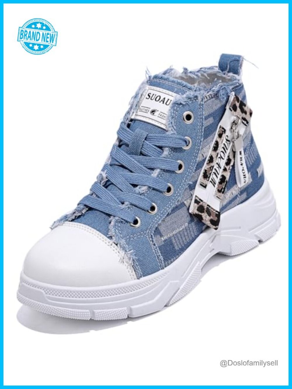 High Top Canvas Sneakers Lace-Up Walking Shoes